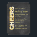 Salutations sur Chalkboard Fête Invitation<br><div class="desc">"Cheers" écrit en vintage marquee lumières sur un arrière - plan en damier,  accentue cette Invitation de Fêtes,  lui donnant un look chic et tendance.</div>