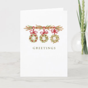 Salutations Trois couronnes Carte de Noël
