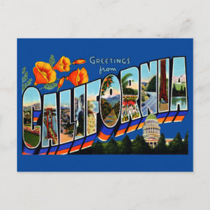 Salutations vintages de California Travel Carte Po