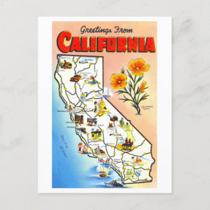 Salutations vintages de la carte de Californie