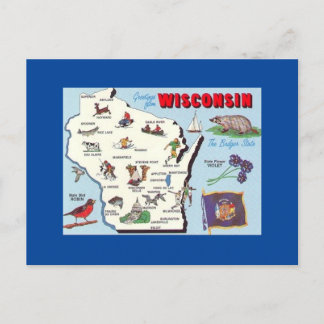 Salutations vintages de la carte postale Wisconsin