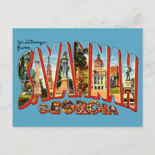 Salutations vintages de Savannah Travel Carte Post