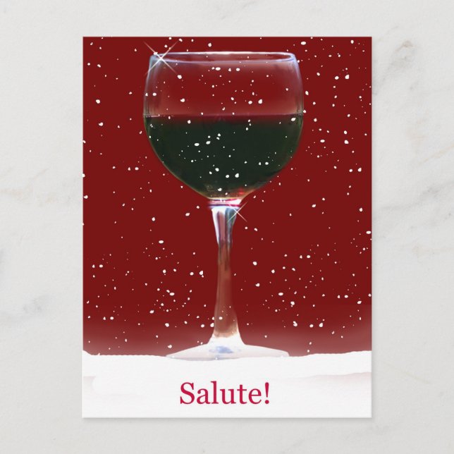 Salute Wine Snow Cheers Bonne Carte postale de vac (Devant)