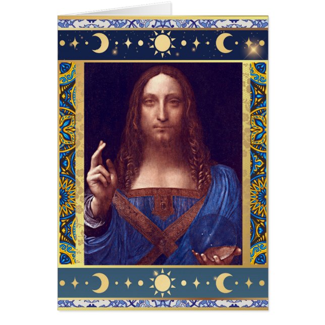 Salvator Mundi par Leonardo da Vinci Carte de Noël (Devant)