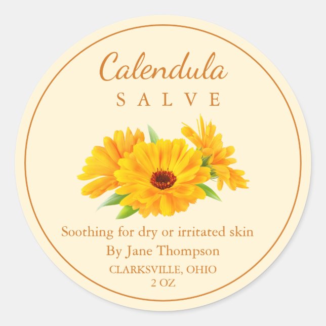 Salve de Calendula / Étiquette de balm (Devant)