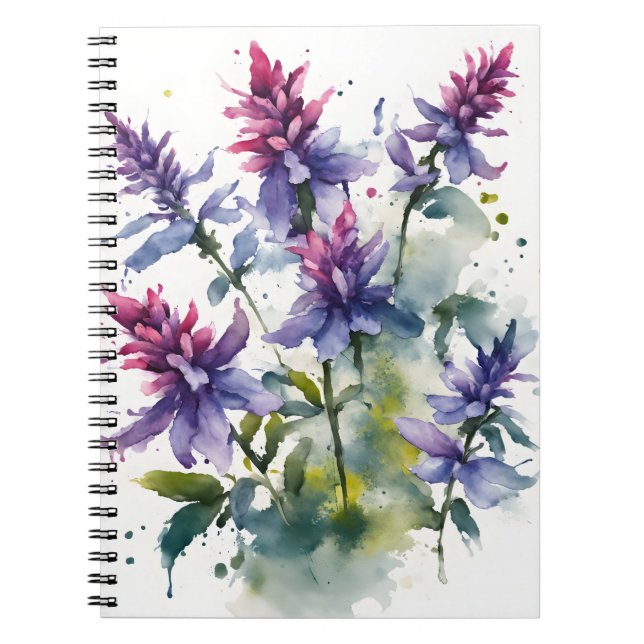 Salvia - Cahier de fleurs à l'aquarelle (Devant)