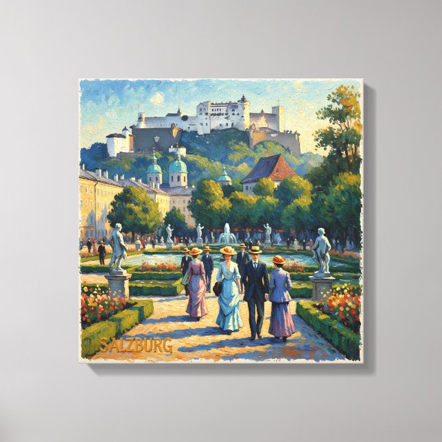 Salzbourg Autriche Jardin du Château Toile Étirée (Recto)