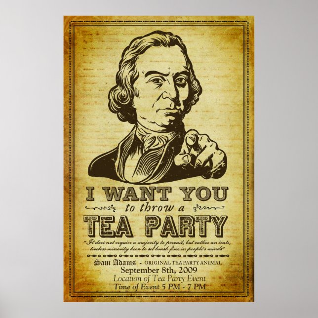 Sam Adams Tea Party Personnalisable Poster de l'év (Devant)