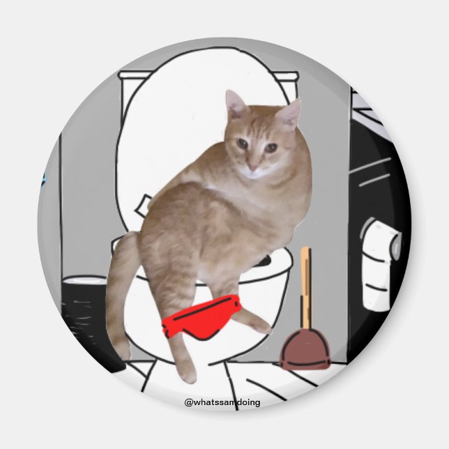 Sam Le Cat Privacy Please Magnet (Devant)
