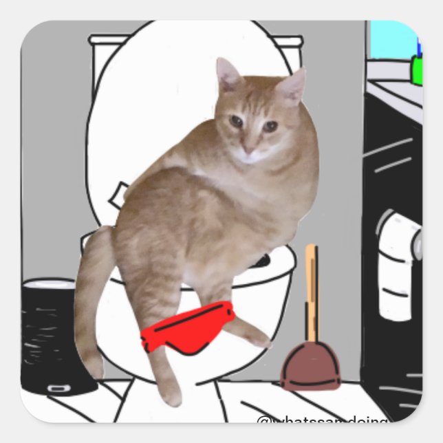 Sam Le Cat Privacy Please Stickers (Devant)