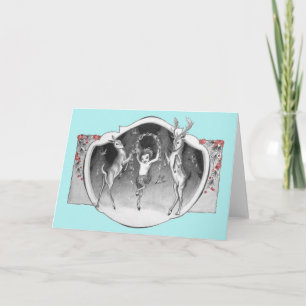 Samedi 1920 avec carte de voeux Deer Xmas