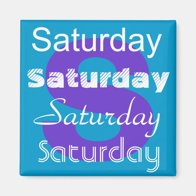 Samedi Jour de la semaine Magnet (Devant)