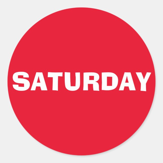 Samedi Sticker rouge Ad Lib par Janz (Devant)