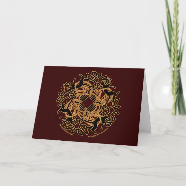 Samhain Celtic Cats Cartes de Noeud (Devant)
