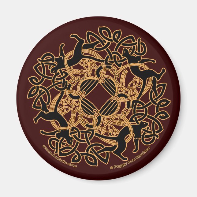 Samhain Celtic Cats Magnets de réseau (Devant)