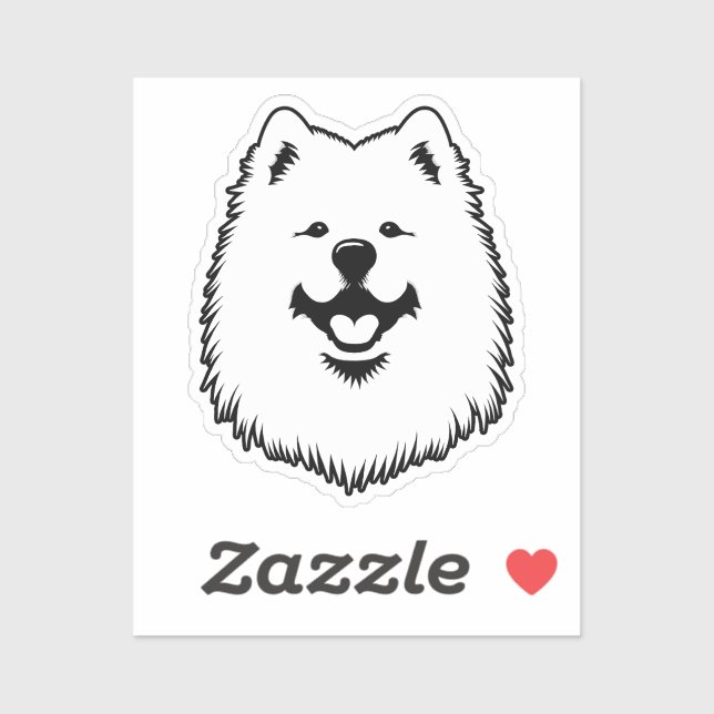 Samoyed Cute Adorable Face Sticker - Smiling Sammy (Feuille)
