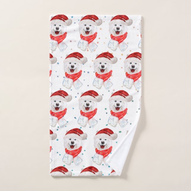 Samoyed Dog Breed Christmas Stars (Serviette à main)