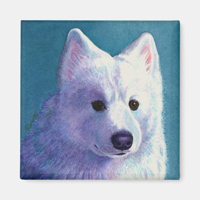 Samoyed Dog Magnet - "Bouddha" (Devant)