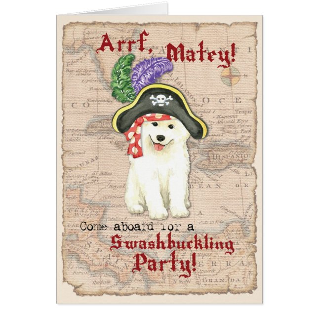 Samoyed Pirate Invitation (Devant)