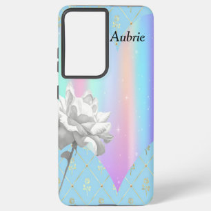 Samsung Galaxy Design cardiaque avec Rose blanche pour Coque Gala