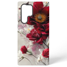 Élégant Coque de smartphone Roses et Fleurs rouges