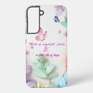 Samsung Galaxy Pastel Floral Citation Coque papillon