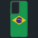 Samsung Galaxy S21 Ultra Coque avec drapeau brésil<br><div class="desc">Transformez votre Samsung Galaxy S21 Ultra avec notre couverture téléphonique exclusive avec le drapeau du Brésil! Réalisée avec une attention minutieuse aux détails, cette couverture téléphonique présente fièrement le design emblématique du drapeau brésilien. Le drapeau présente un champ vert avec un diamant jaune au centre, contenant un globe bleu avec...</div>