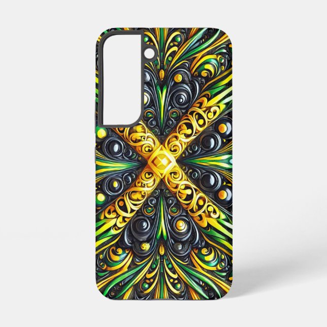 Samsung Galaxy S22 Coque avec couleurs jamaïcaines (Verso)