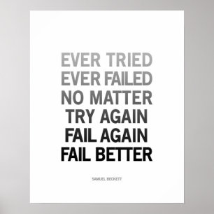 Samuel Beckett poster de citation noir et blanc