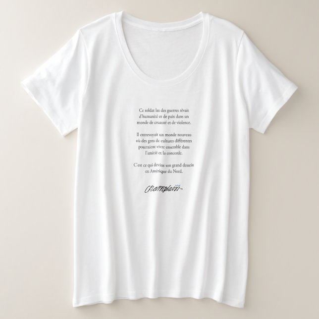 Samuel de Champlain Citation Québec Québécois (Design devant)