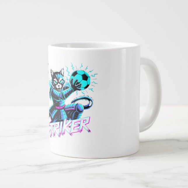 Samurai Cat Striker Mug - For Soccer Fans (Devant droit)