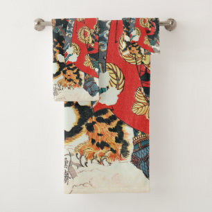 Samurai combat un tigre, Kuniyoshi, Ukiyo-e