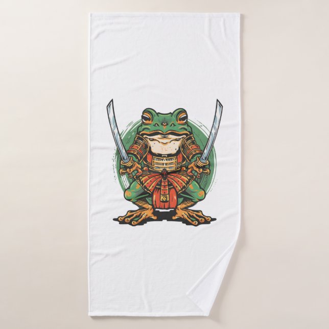  Samurai frog warrior  (Serviette de bain)