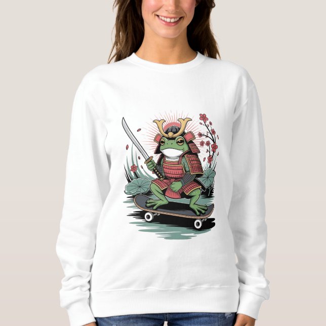  Samurai frog warrior Basic Sweatshirt (Devant)