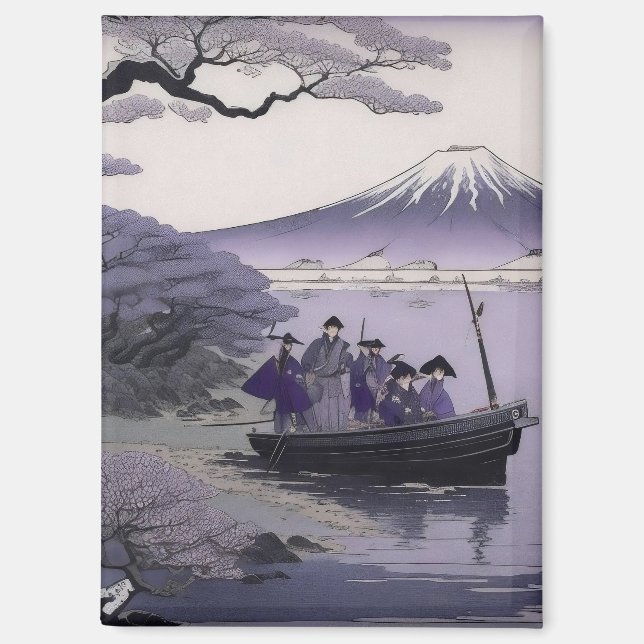 Samurai Magnet Mount Fuji Japanese Art (Recto)