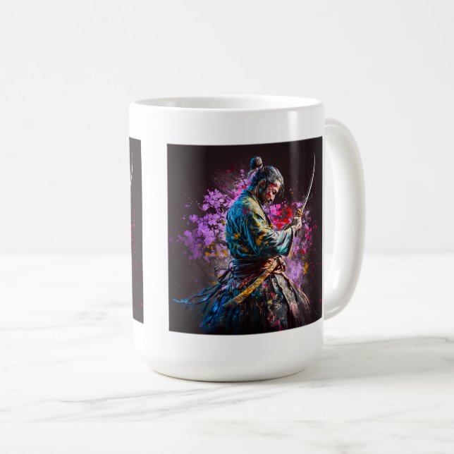Samurai Peinture Mug classique, 15 oz (Devant droit)