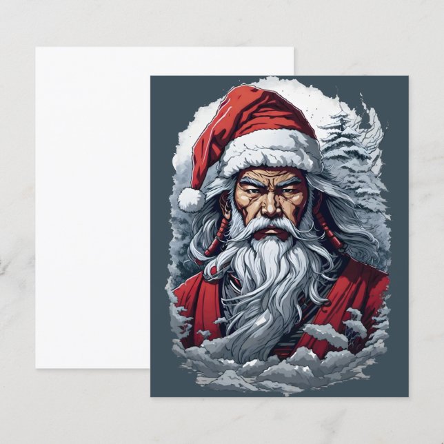 Samurai Père Noël Warrior Christmas Art Cadeau (Devant / Derrière)