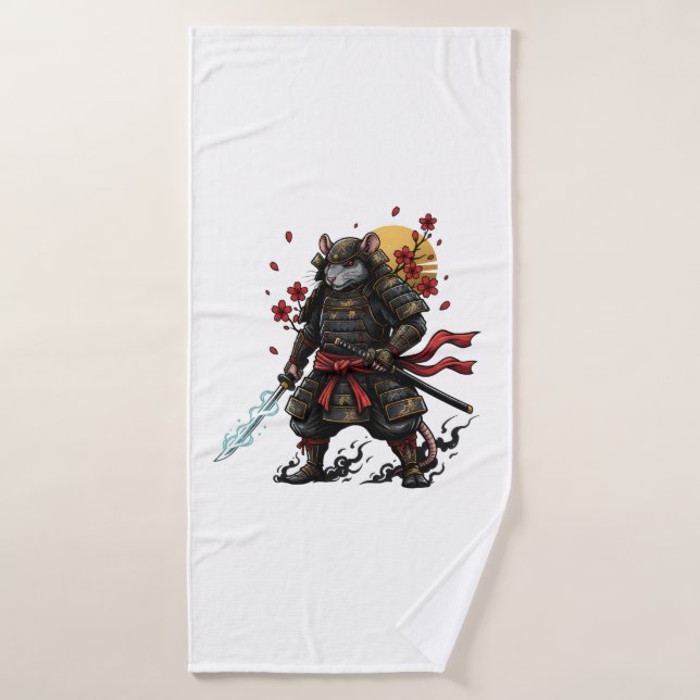  Samurai Rat warrior  (Serviette de bain)