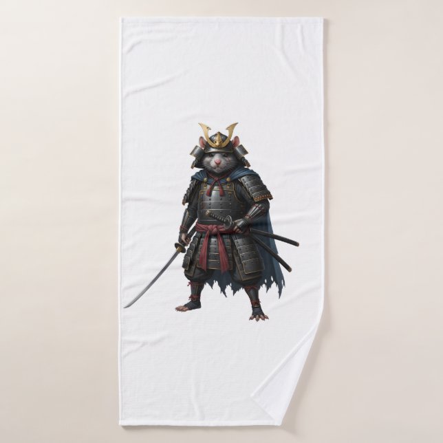  Samurai Rat warrior  (Serviette de bain)