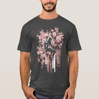 Samurai Urbain Parmi Sakura TShirt Guerrier Modern