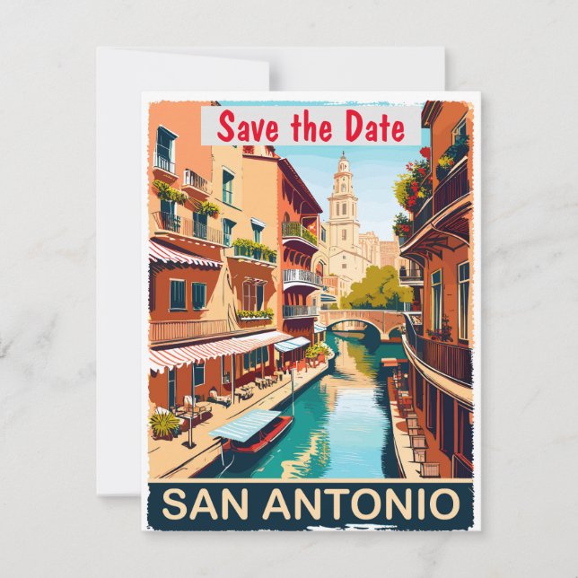 San Antonio Sauvegarder la date Carte postale vint (Devant)