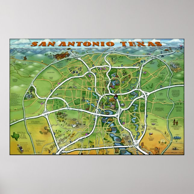 San Antonio Texas Grand Poster (Devant)