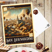 San Bernardino, Californie | Carte postale Vintage