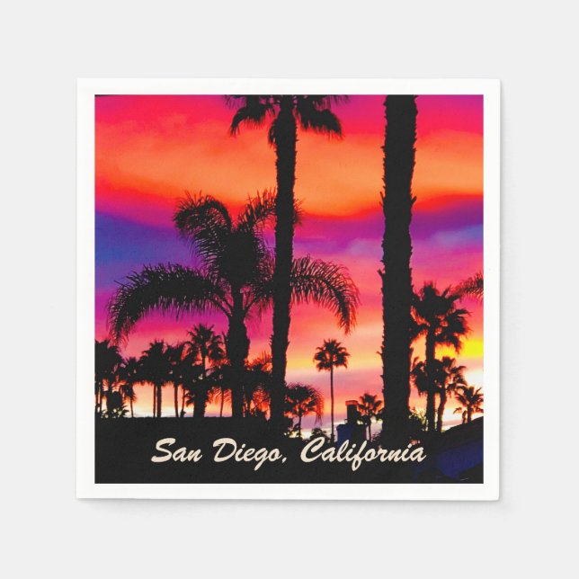 San Diego, Californie | Serviette en papier (Devant)