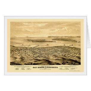 San Diego, carte panoramique de CA - 1876