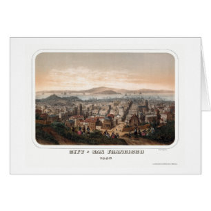 San Francisco, carte panoramique de CA - 1860