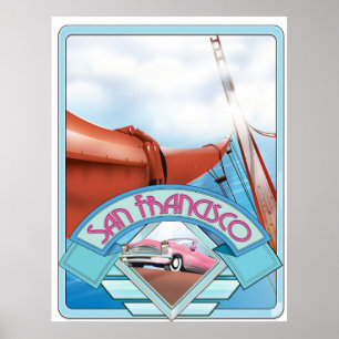 San Francisco, États-Unis, affiche de voyage