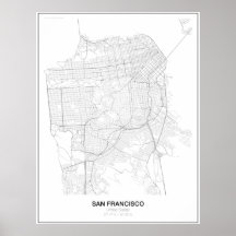 San Francisco, États-Unis Poster de carte minimali
