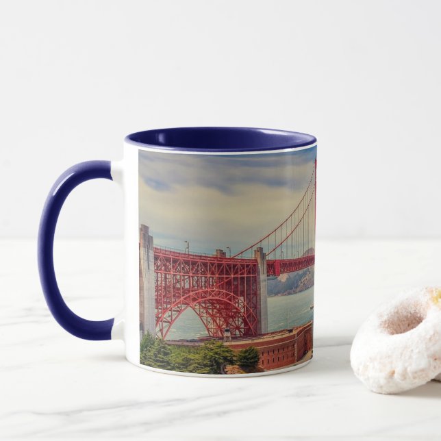 San Francisco Golden Gate Panoramic Mug (Avec donut)
