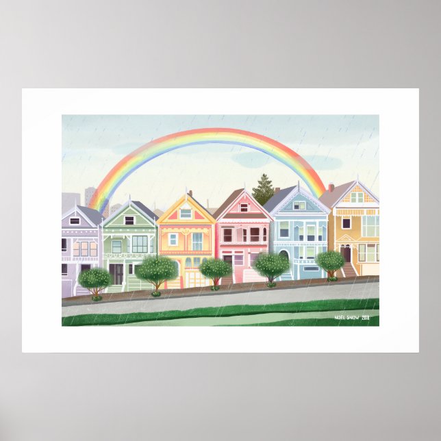San Francisco Painted Ladies Grande Impression (Devant)